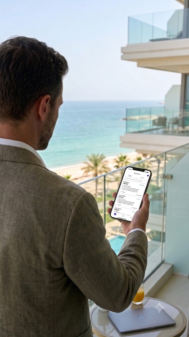 Manager monitoring Cloud Seal remotely via app